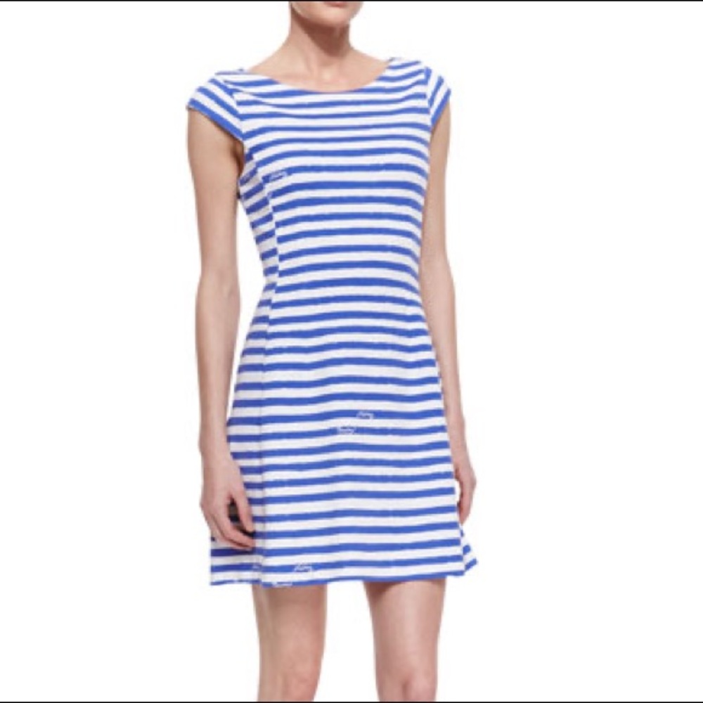 Lilly Pulitzer White and Blue Striped Dress